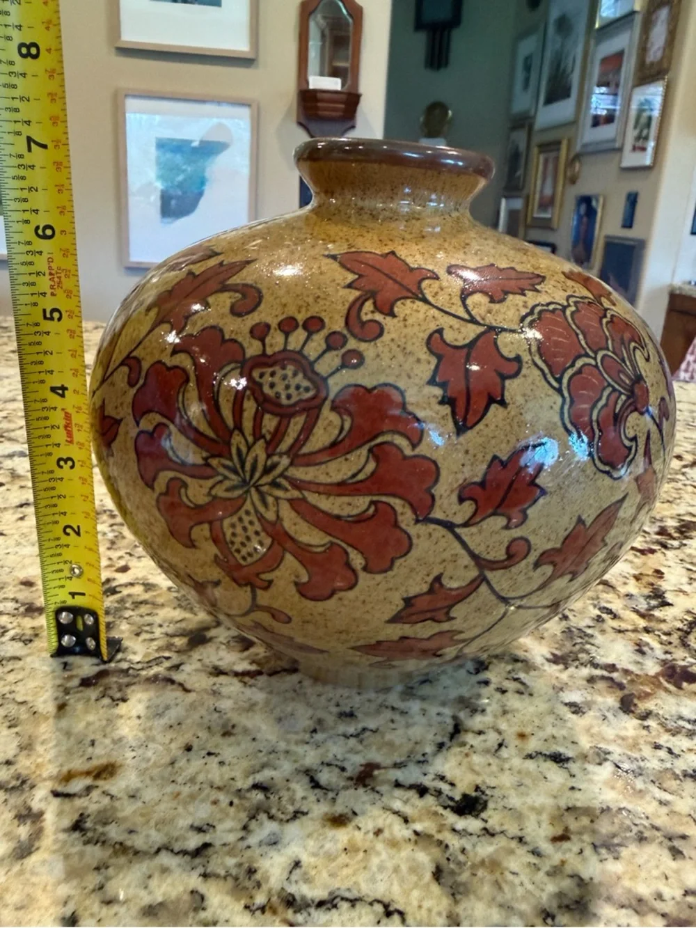 Vintage 90s Handmade Ceramic Bud Vase in Speckled Tan Brown - Picture 6 of 6